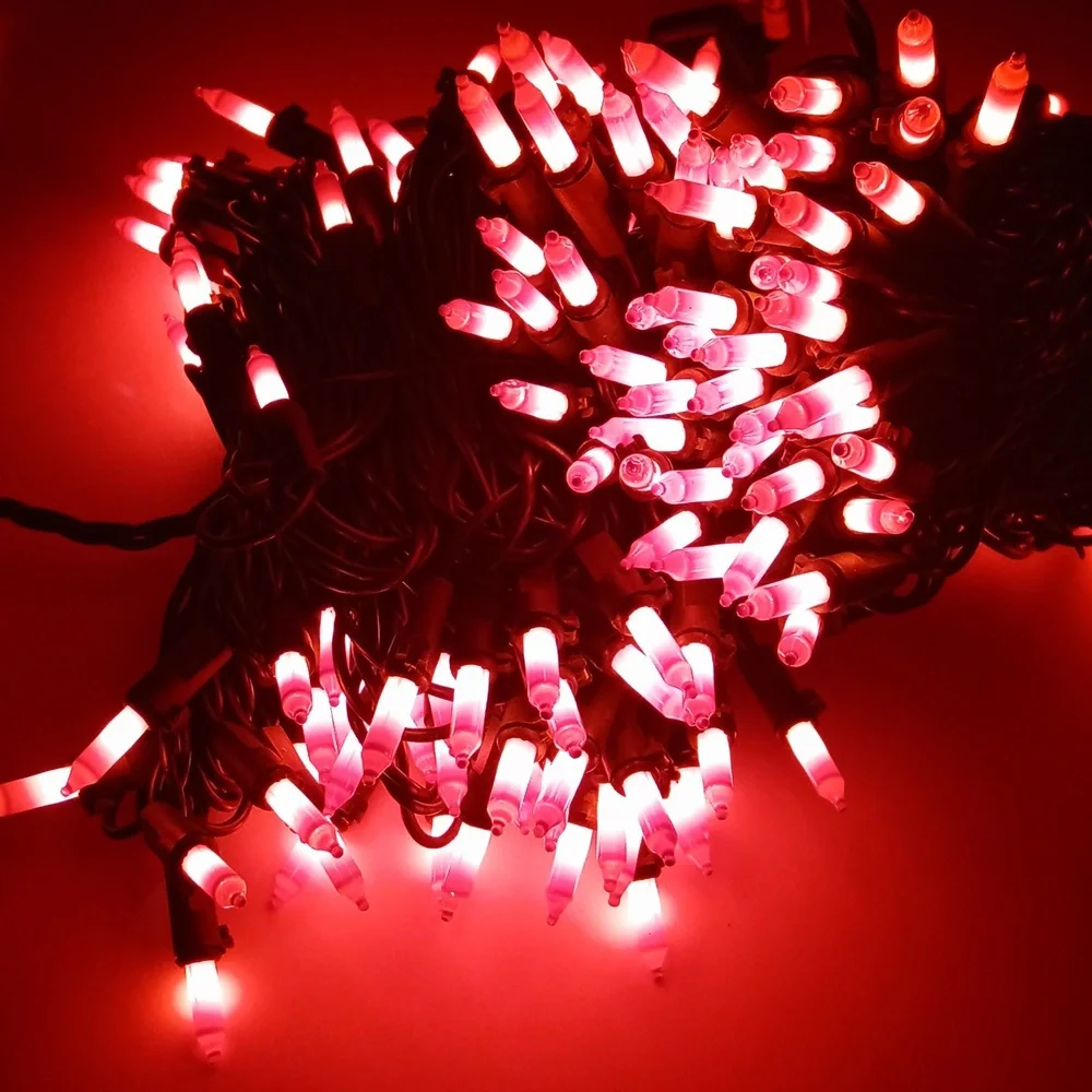 2 Sets of Orange Incandescent String Mini Light Sets Indoor / Outdoor 400 Lights